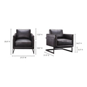 Moe's Home Collection Luxley Black Leather Club Chair