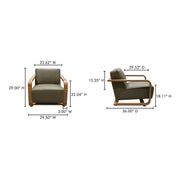 Moe's Home Collection Eckersley Olive Leather Lounge Chair