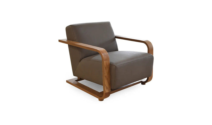 Moe's Home Collection Eckersley Brown Leather Lounge Chair