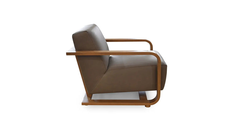 Moe's Home Collection Eckersley Brown Leather Lounge Chair