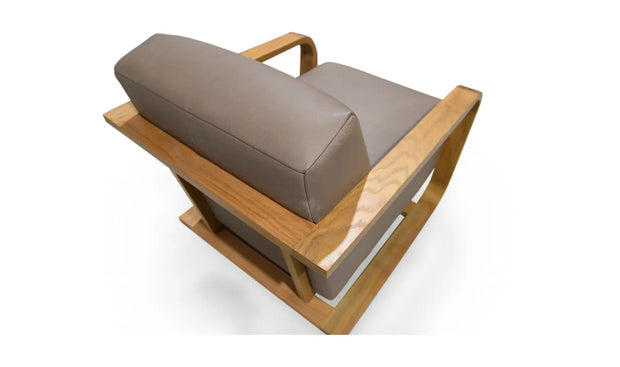 Moe's Home Collection Eckersley Brown Leather Lounge Chair