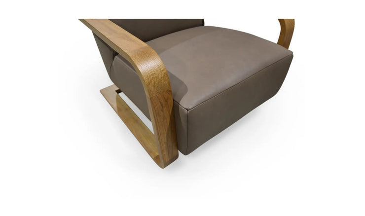 Moe's Home Collection Eckersley Brown Leather Lounge Chair