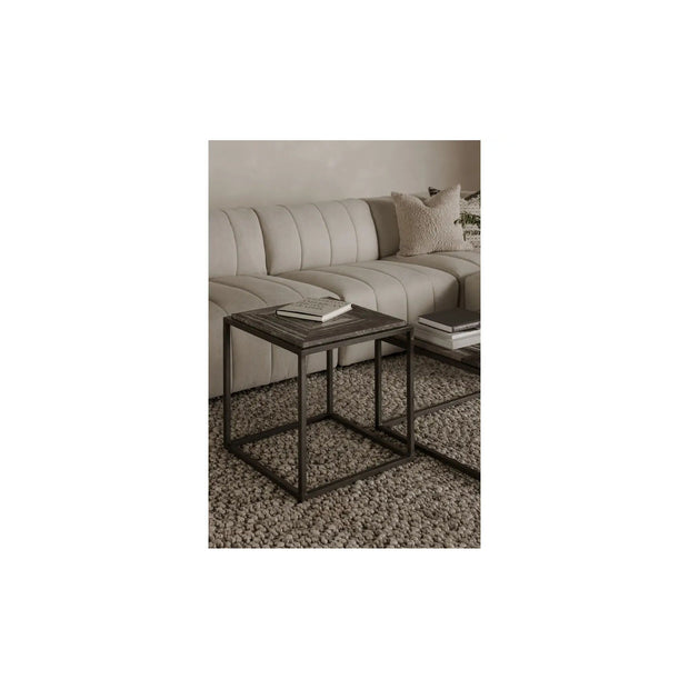 Moe's Home Collection Winslow Grey Marble Side Table