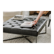 Moe’s Home Collection Thad Black Leather Ottoman