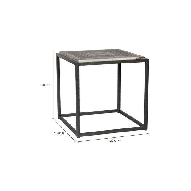 Moe's Home Collection Winslow Grey Marble Side Table