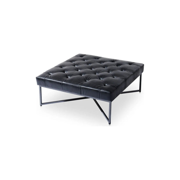 Moe’s Home Collection Thad Black Leather Ottoman