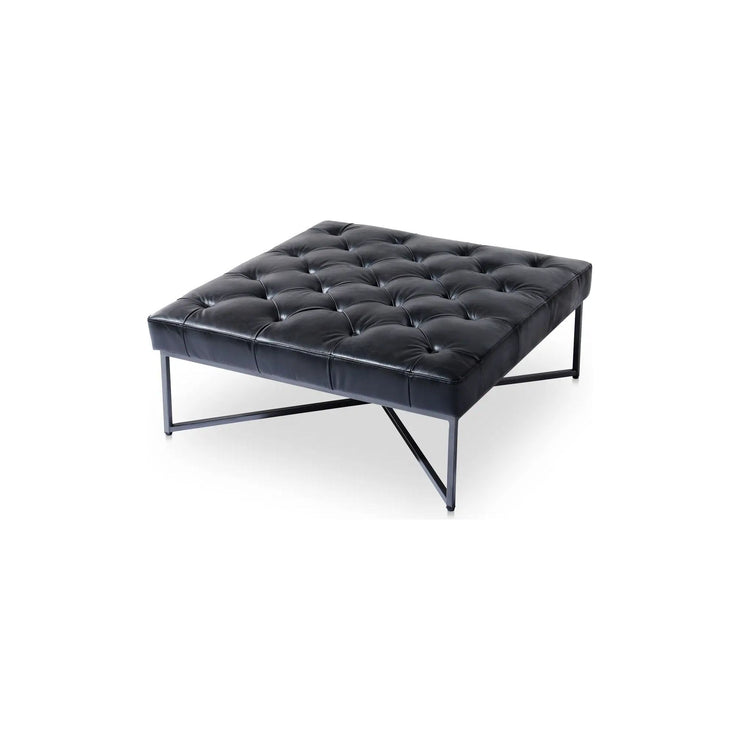 Moe’s Home Collection Thad Black Leather Ottoman