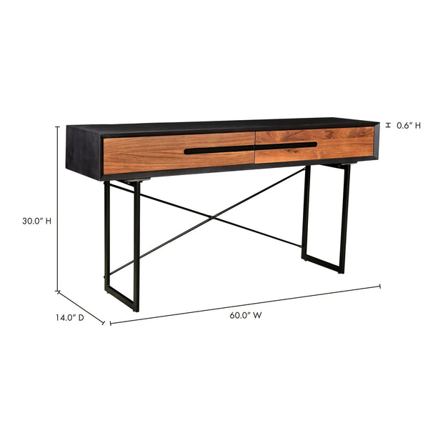 Moe’s Home Collection Vienna Light Brown Mango Wood Console Table