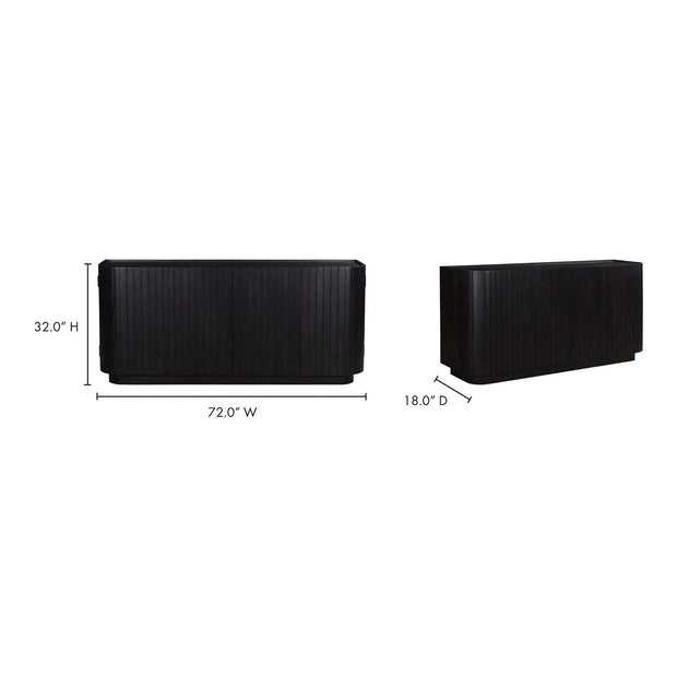 Moe's Home Collection Povera 4 Door Black Sideboard