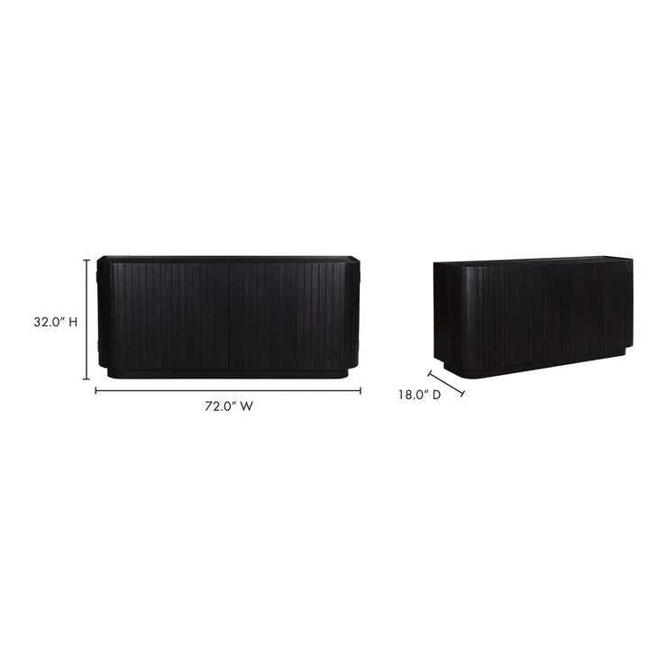 Moe's Home Collection Povera 4 Door Black Sideboard