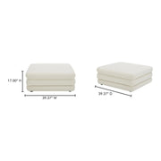 Moe’s Home Collection Lowtide Warm White Ottoman