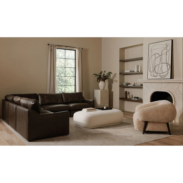 Moe’s Home Collection Marion Rectangular White Ottoman