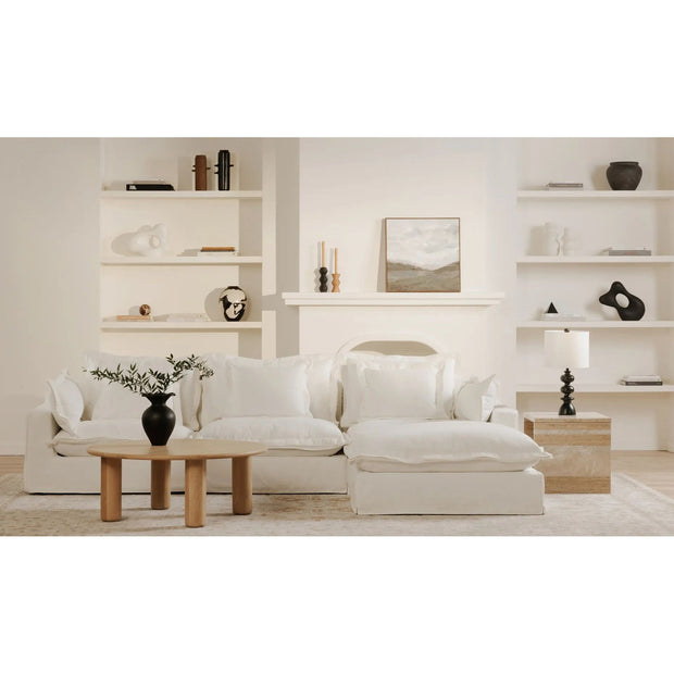 Moe’s Home Collection Olivia White Performance Fabric Ottoman