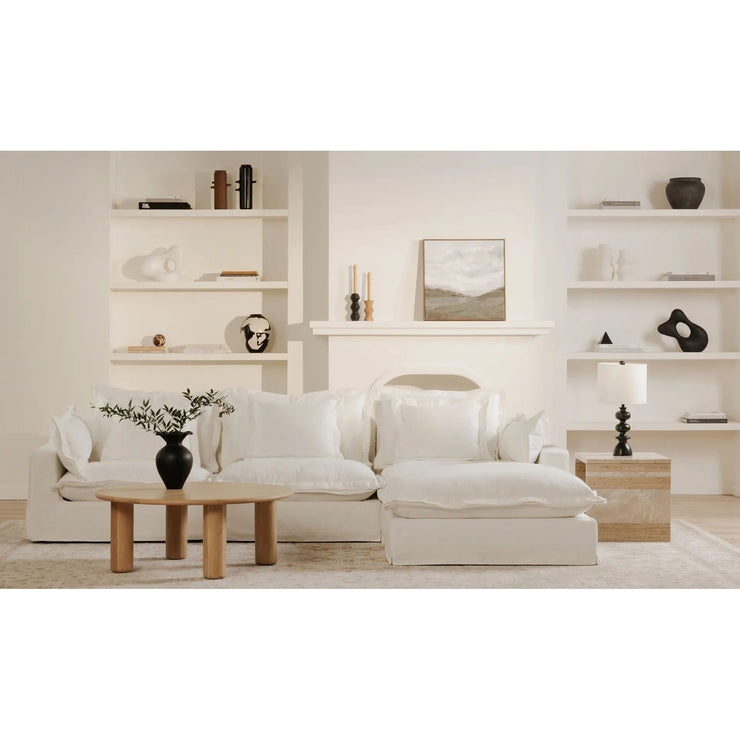 Moe’s Home Collection Olivia White Performance Fabric Ottoman