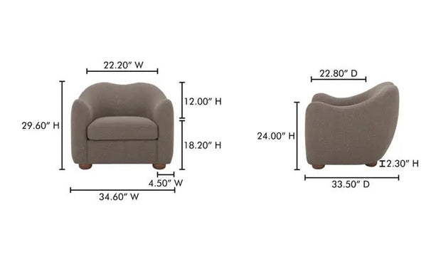 Moe's Home Collection Bria Warm Brown Accent Chair