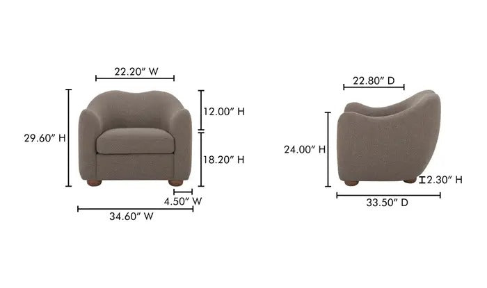 Moe's Home Collection Bria Warm Brown Accent Chair