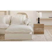 Moe’s Home Collection Olivia White Performance Fabric Ottoman