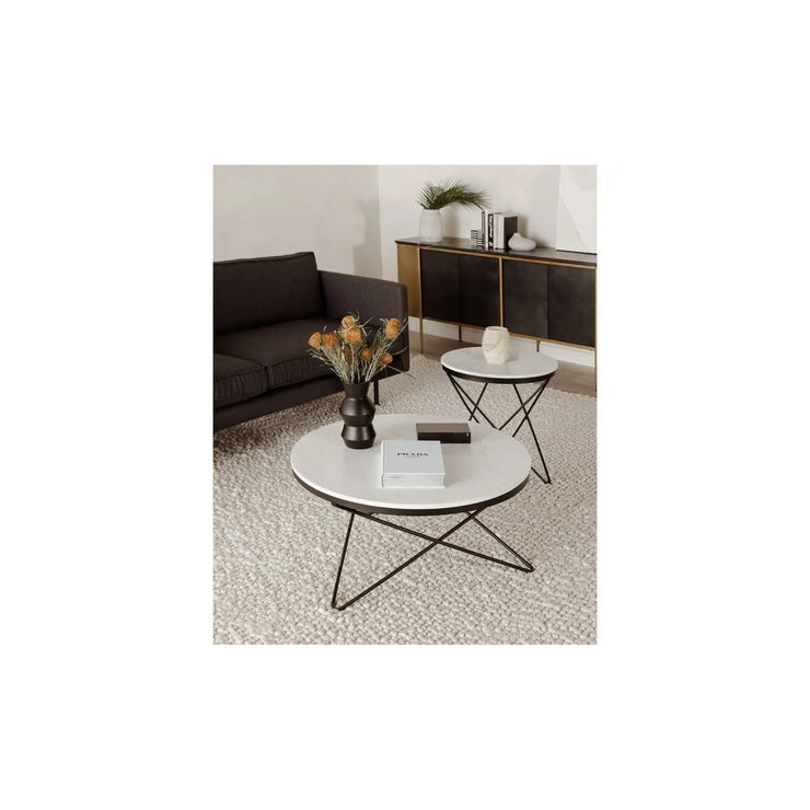 Moe's Home Haley Black Marble Top Side Table