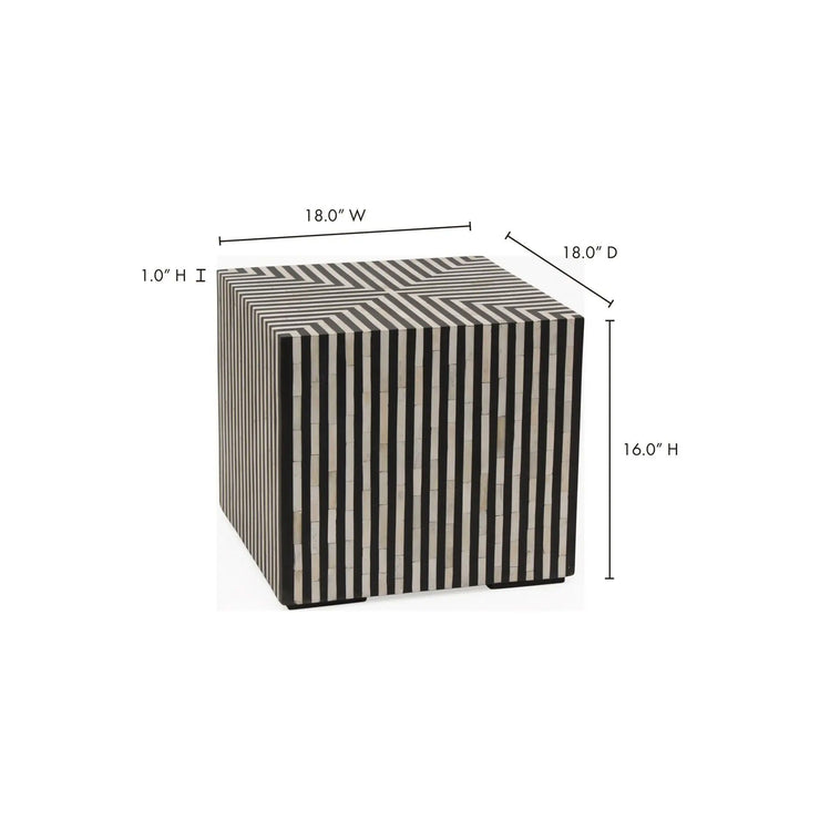 Moe's Home Collection Terning Black And White Side Table