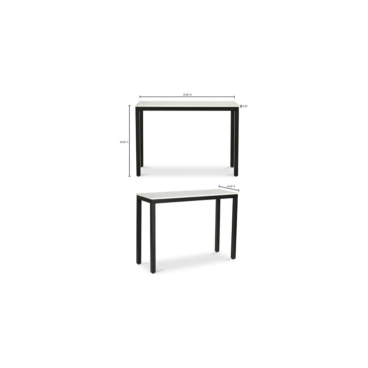 Moe’s Home Collection White Marble Parson Console Table