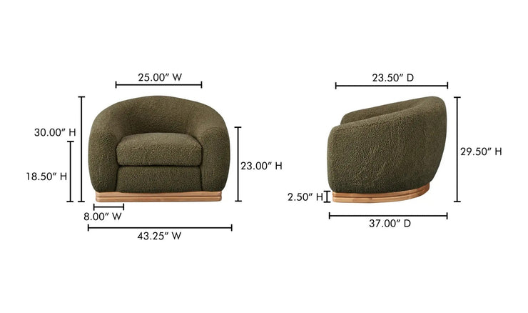 Moe's Home Collection Marlowe Sage Lounge Chair