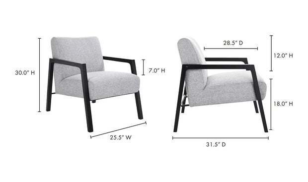 Moe's Home Collection Fox Grey Chair