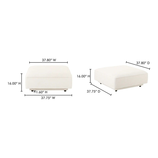 Moe’s Home Collection Rosello White Ottoman