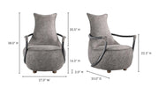 Moe's Home Collection Carlisle Grey Velvet Club Chair