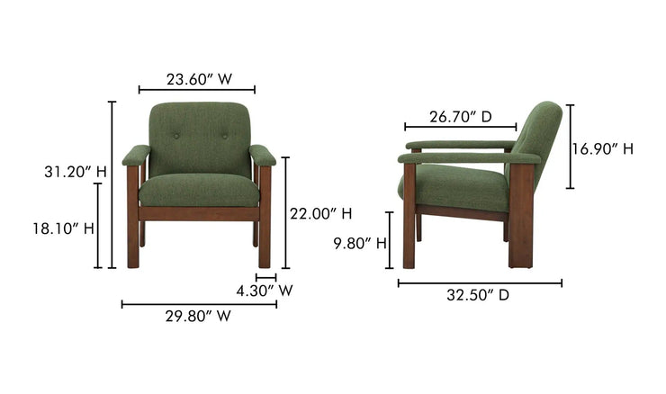 Moe's Home Collection Parker Green Lounge Chair
