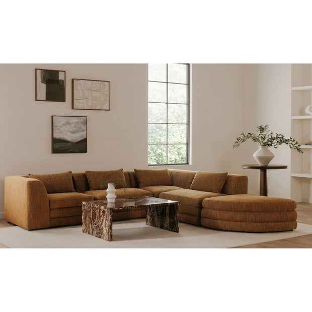 Moe’s Home Collection Lowtide Amber Glow Curved Ottoman