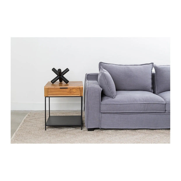 Moe's Home Collection Joliet Natural Solid Teak Wood Side Table