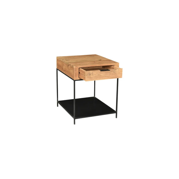 Moe's Home Collection Joliet Natural Solid Teak Wood Side Table