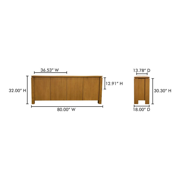 Moe's Home Collection Brook Country Oak Sideboard