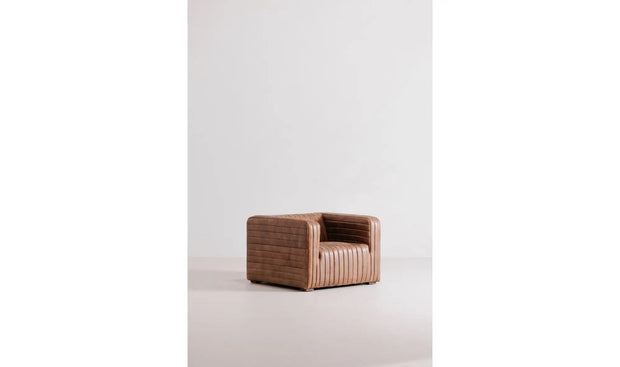 Moe's Home Collection Castle Open Road Brown Leather Chair