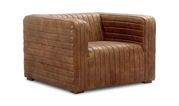 Moe's Home Collection Castle Open Road Brown Leather Chair
