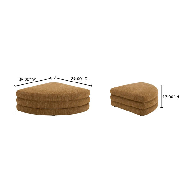 Moe’s Home Collection Lowtide Amber Glow Curved Ottoman
