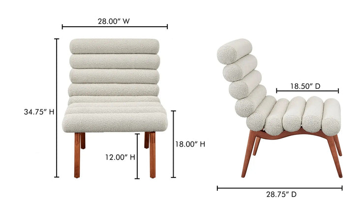 Moe's Home Collection Arlo Off White Accent Chair