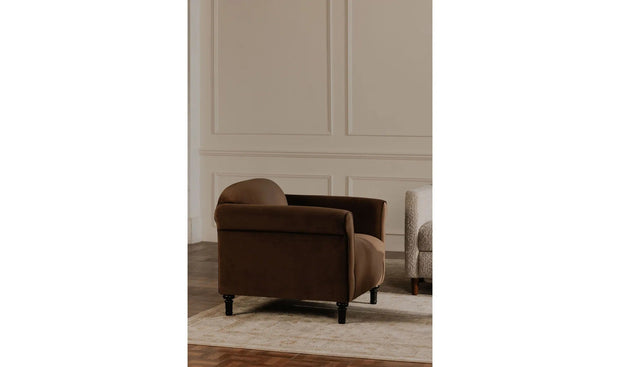 Moe's Home Collection Harmony Dark Brown Faux Mohair Accent Chair