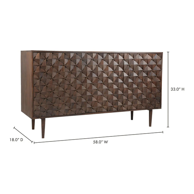 Moe's Home Collection Pablo Dark Brown 3 Door Sideboard