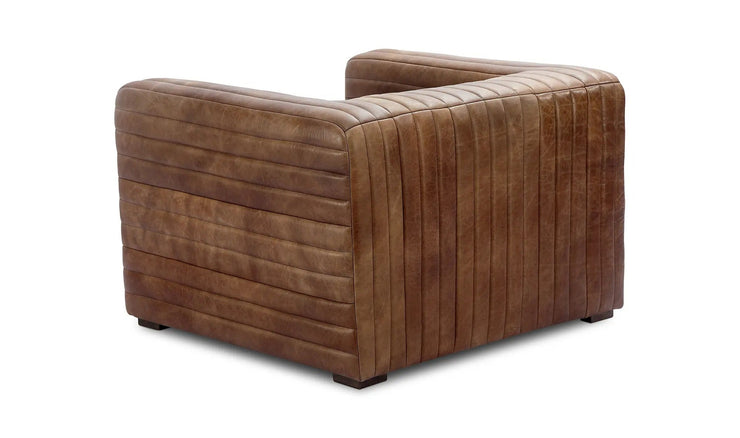 Moe's Home Collection Castle Open Road Brown Leather Chair