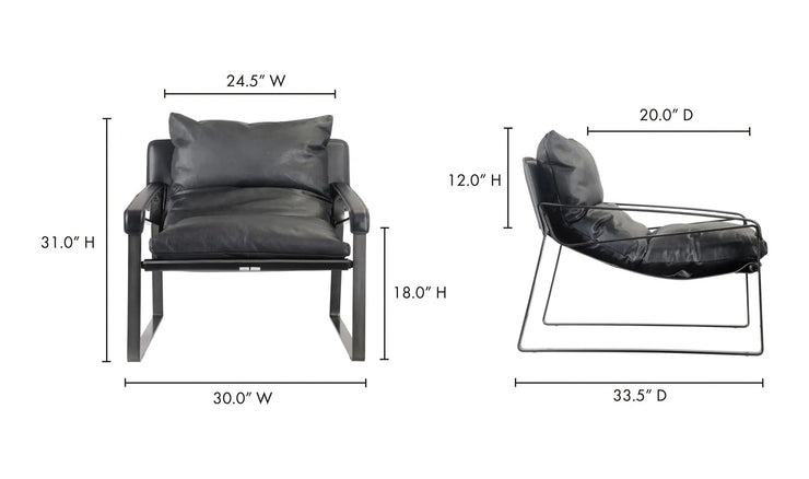 Moe's Home Collection Connor Black Club Chair