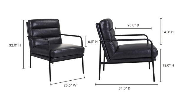 Moe's Home Collection Verlaine Raven Black Chair