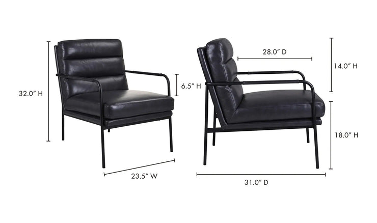 Moe's Home Collection Verlaine Raven Black Chair