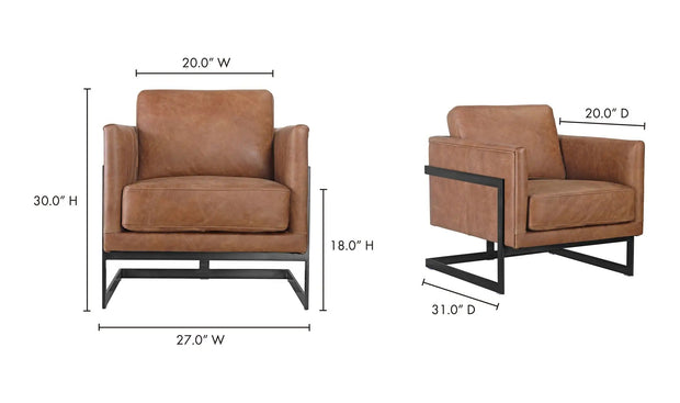 Moe's Home Collection Luxley Leather Club Chair