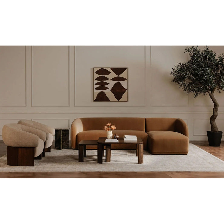 Moe's Home Collection Otto Flecked Tan Boucle Accent Chair