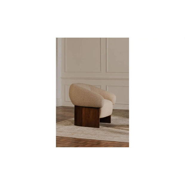 Moe's Home Collection Otto Flecked Tan Boucle Accent Chair