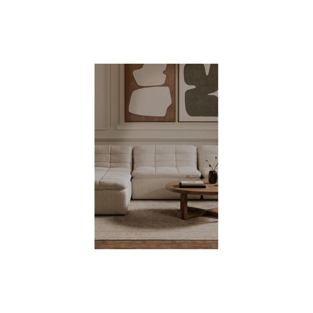 Moe’s Home Collection Lino Textured Oat Modular Ottoman