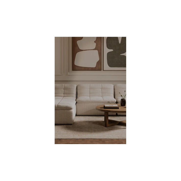 Moe’s Home Collection Lino Textured Oat Modular Ottoman