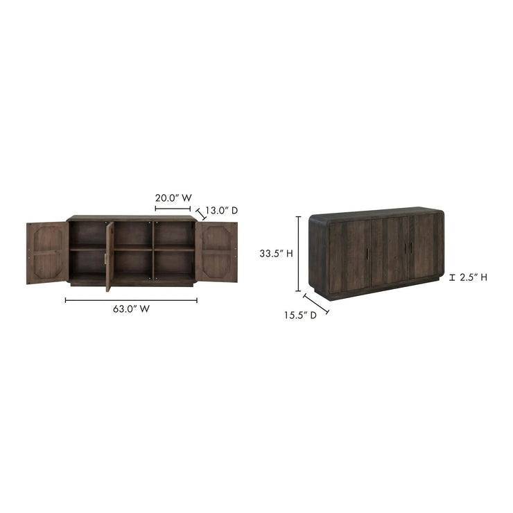 Moe's Home Collection Monterey Aged Brown Sideboard
