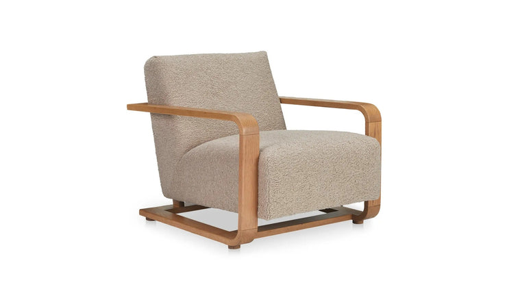 Moe's Home Collection Eckersley Beige Faux Shearling Lounge Chair